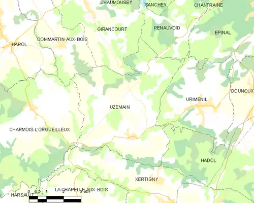 Detailkaart van de gemeente