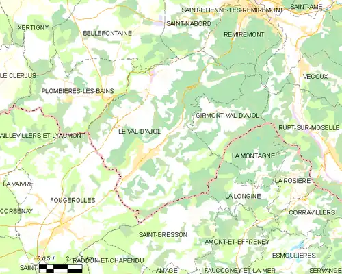 Detailkaart van de gemeente