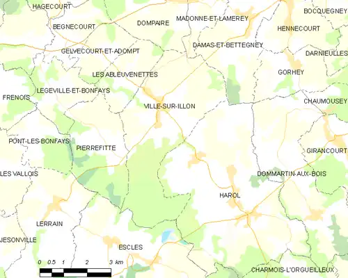 Detailkaart van de gemeente