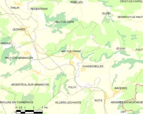 Detailkaart van de gemeente