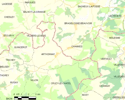 Detailkaart van de gemeente