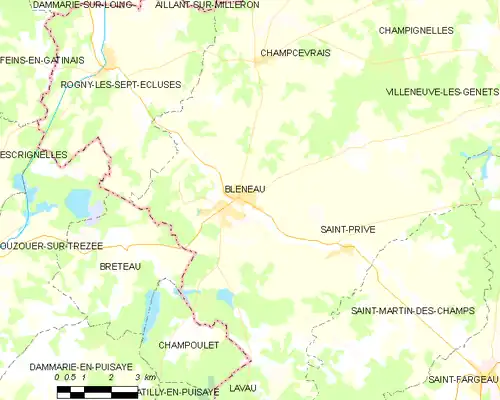 Detailkaart van de gemeente