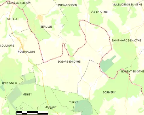 Detailkaart van de gemeente