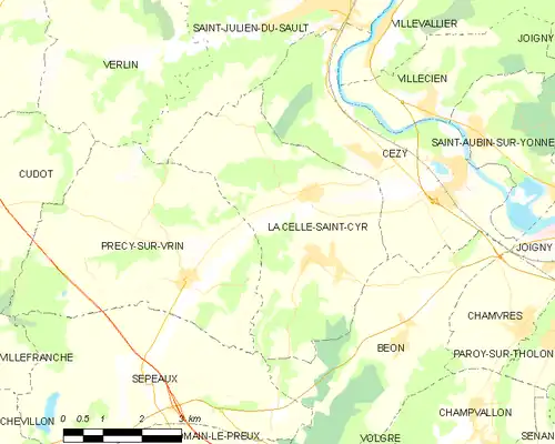 Detailkaart van de gemeente