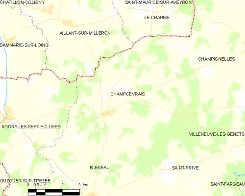 Detailkaart van de gemeente