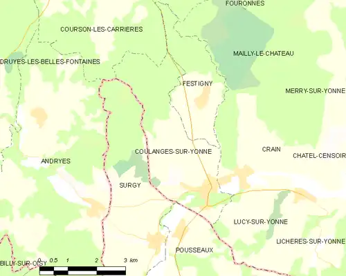 Detailkaart van de gemeente