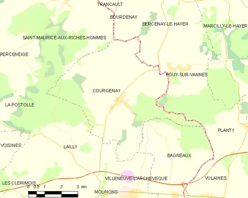 Detailkaart van de gemeente