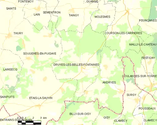 Detailkaart van de gemeente