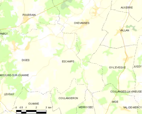 Detailkaart van de gemeente