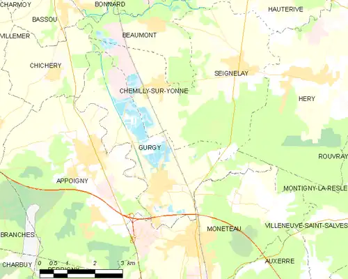 Detailkaart van de gemeente