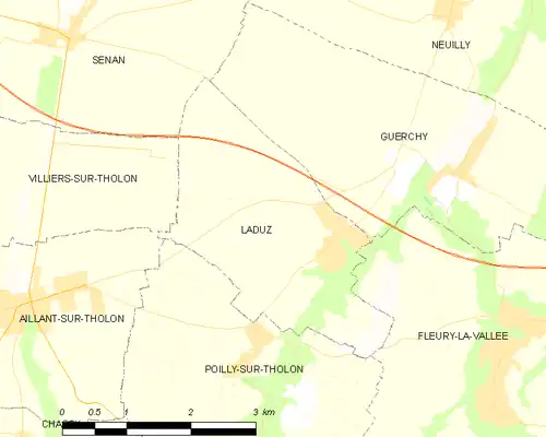 Detailkaart van de gemeente