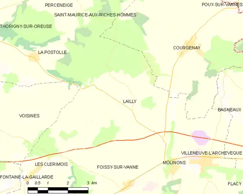 Detailkaart van de gemeente