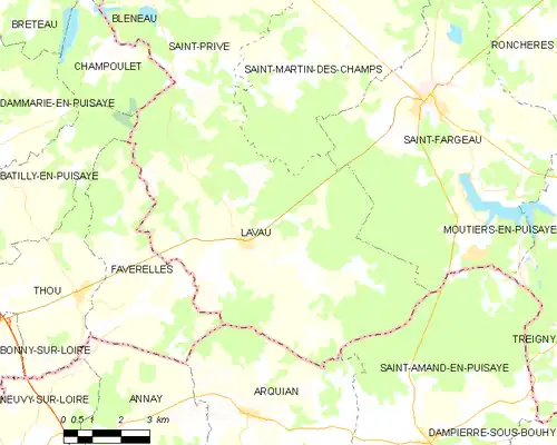 Detailkaart van de gemeente