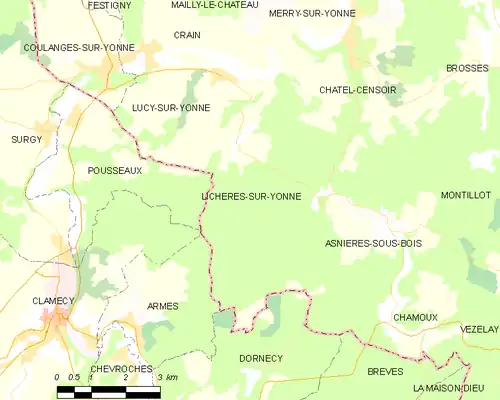 Detailkaart van de gemeente