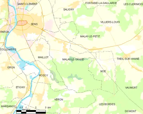 Detailkaart van de gemeente