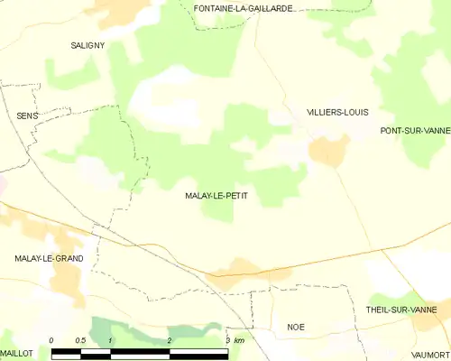 Detailkaart van de gemeente