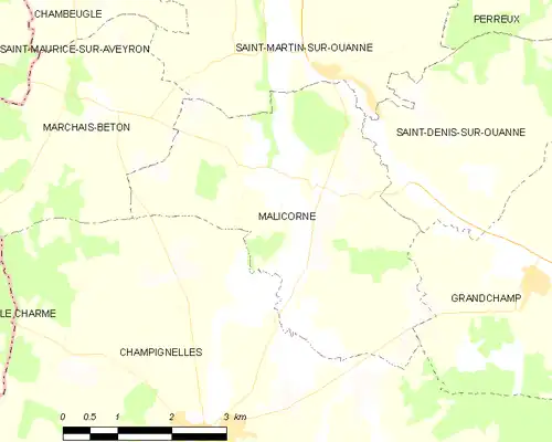 Detailkaart van de gemeente