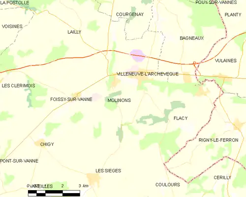 Detailkaart van de gemeente