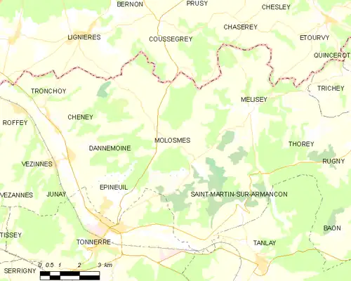 Detailkaart van de gemeente