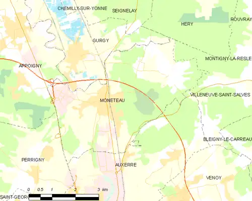 Detailkaart van de gemeente