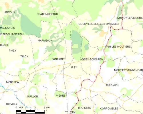 Detailkaart van de gemeente