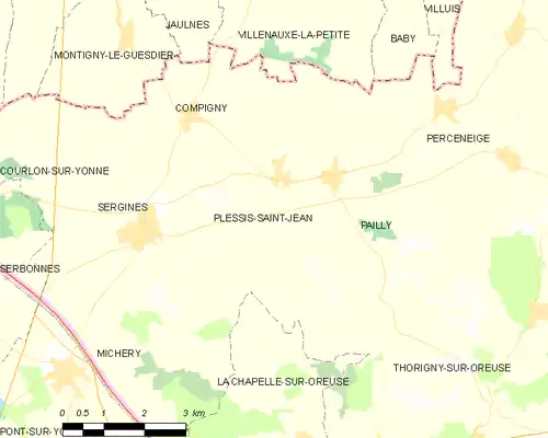 Detailkaart van de gemeente