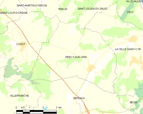 Detailkaart van de gemeente