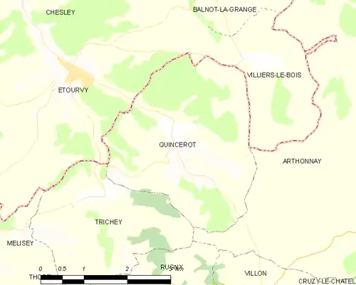 Detailkaart van de gemeente