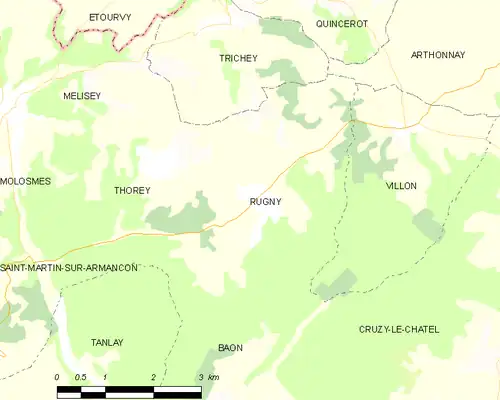 Detailkaart van de gemeente