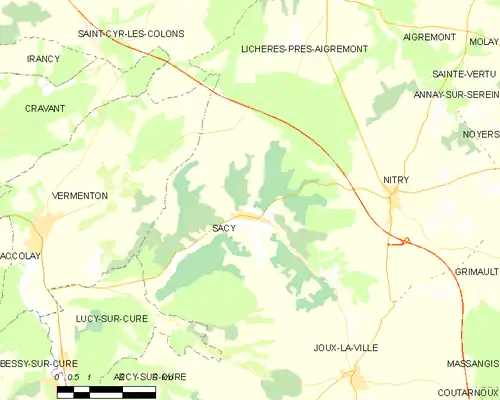 Detailkaart van de gemeente