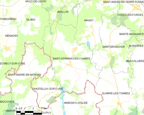 Detailkaart van de gemeente