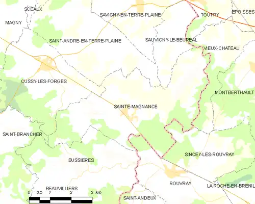 Detailkaart van de gemeente