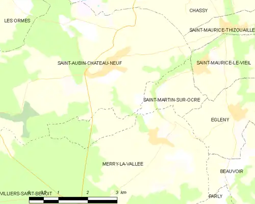 Detailkaart van de gemeente