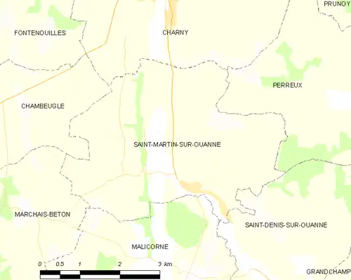 Detailkaart van de gemeente