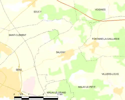 Detailkaart van de gemeente