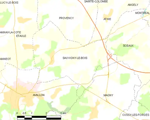 Detailkaart van de gemeente