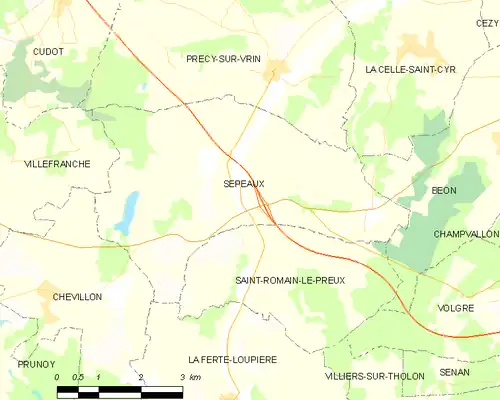 Detailkaart van de gemeente