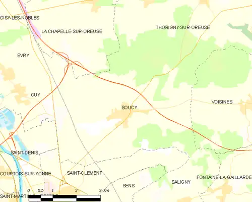 Detailkaart van de gemeente