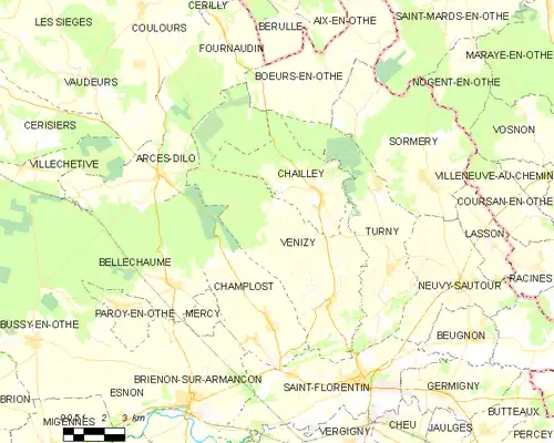 Detailkaart van de gemeente