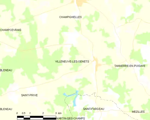 Detailkaart van de gemeente