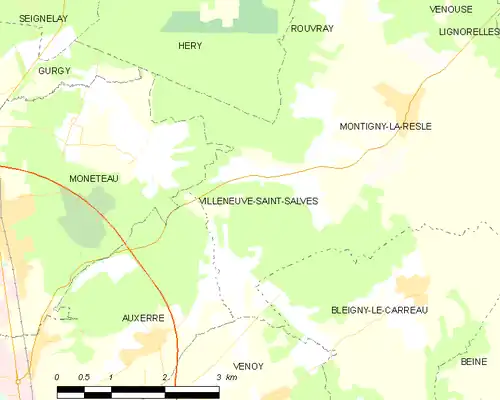 Detailkaart van de gemeente