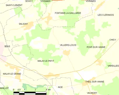 Detailkaart van de gemeente