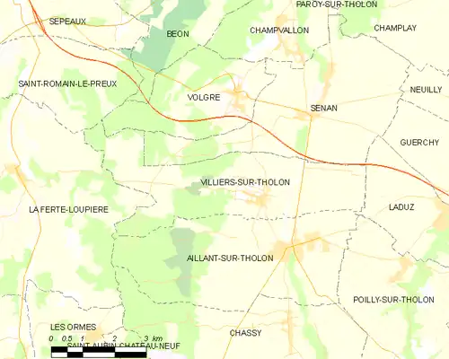 Detailkaart van de gemeente