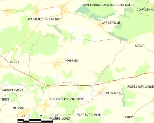 Detailkaart van de gemeente