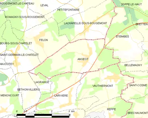 Detailkaart van de gemeente