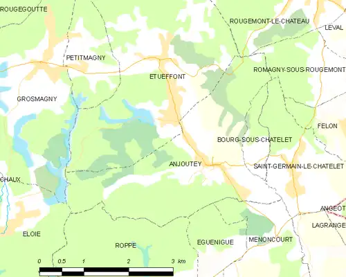 Detailkaart van de gemeente