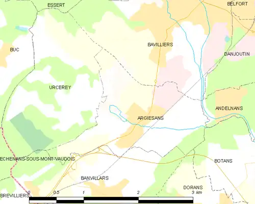 Detailkaart van de gemeente