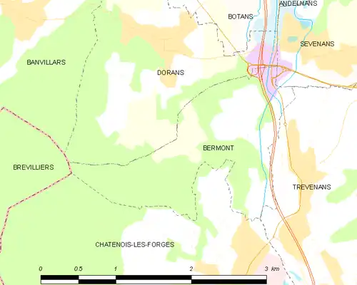 Detailkaart van de gemeente