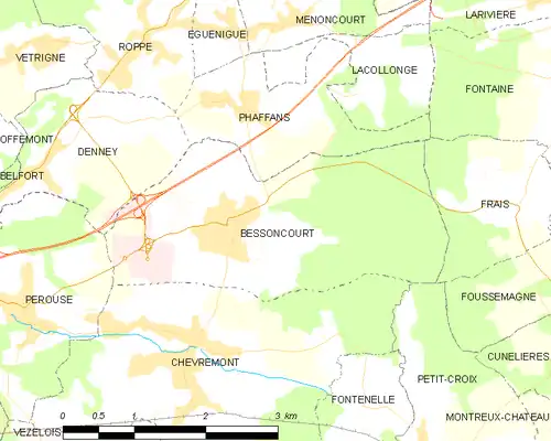 Detailkaart van de gemeente