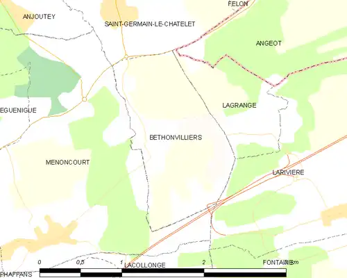 Detailkaart van de gemeente